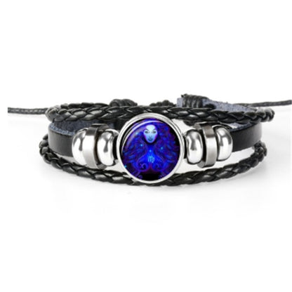 Zodiac Constellation Bracelet - Luminous Glow in the Dark Braided Bracelet for Men, Women & Kids