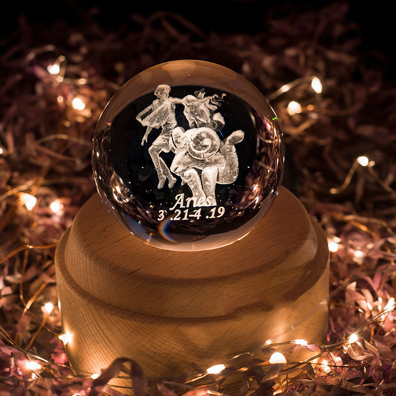 Constellation Crystal Ball Music Box - Zodiac Themed Gift