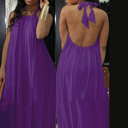 Women's Halter Neck Bohemian Maxi Dress
