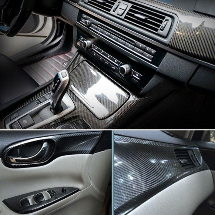 5D Carbon Fiber Vinyl Wrap - Glossy Black Car Styling Film
