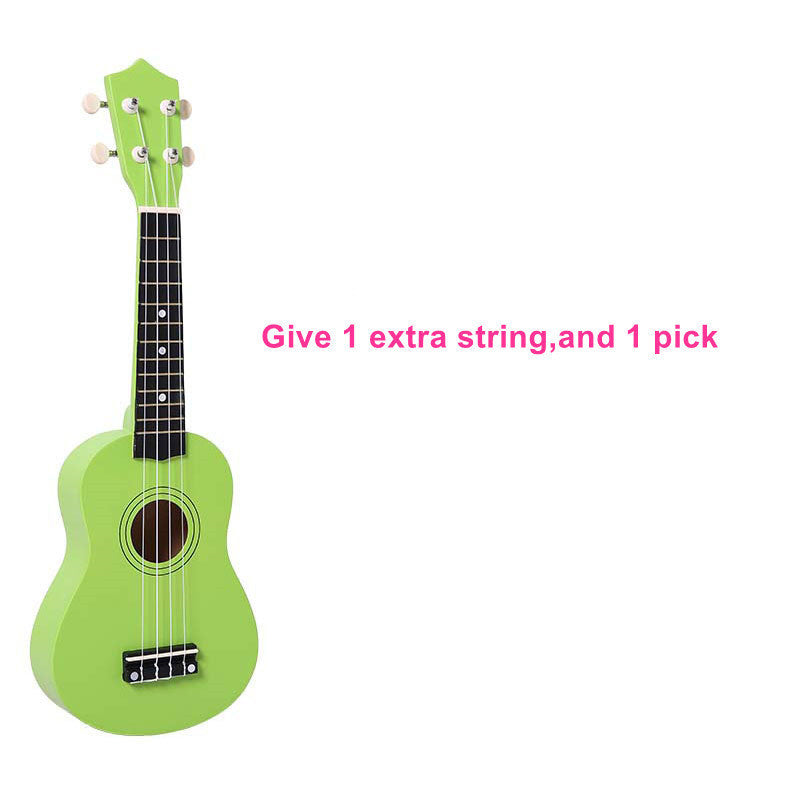 A wooden guitar for children.