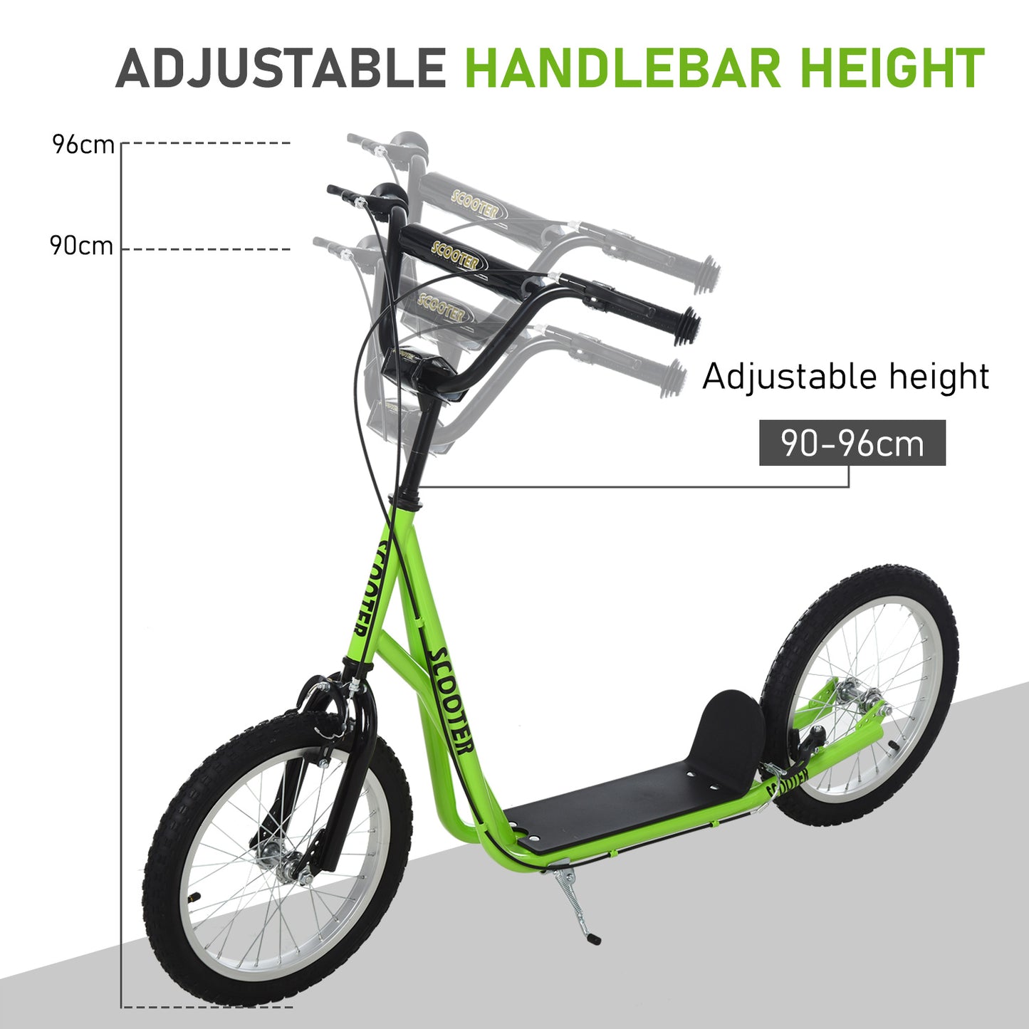 Kids Kick Scooter with Adjustable Height - Green