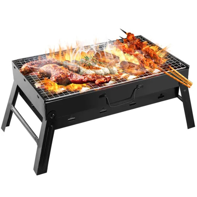 Foldable Portable BBQ Charcoal Grill - Lightweight Smoker Grill
