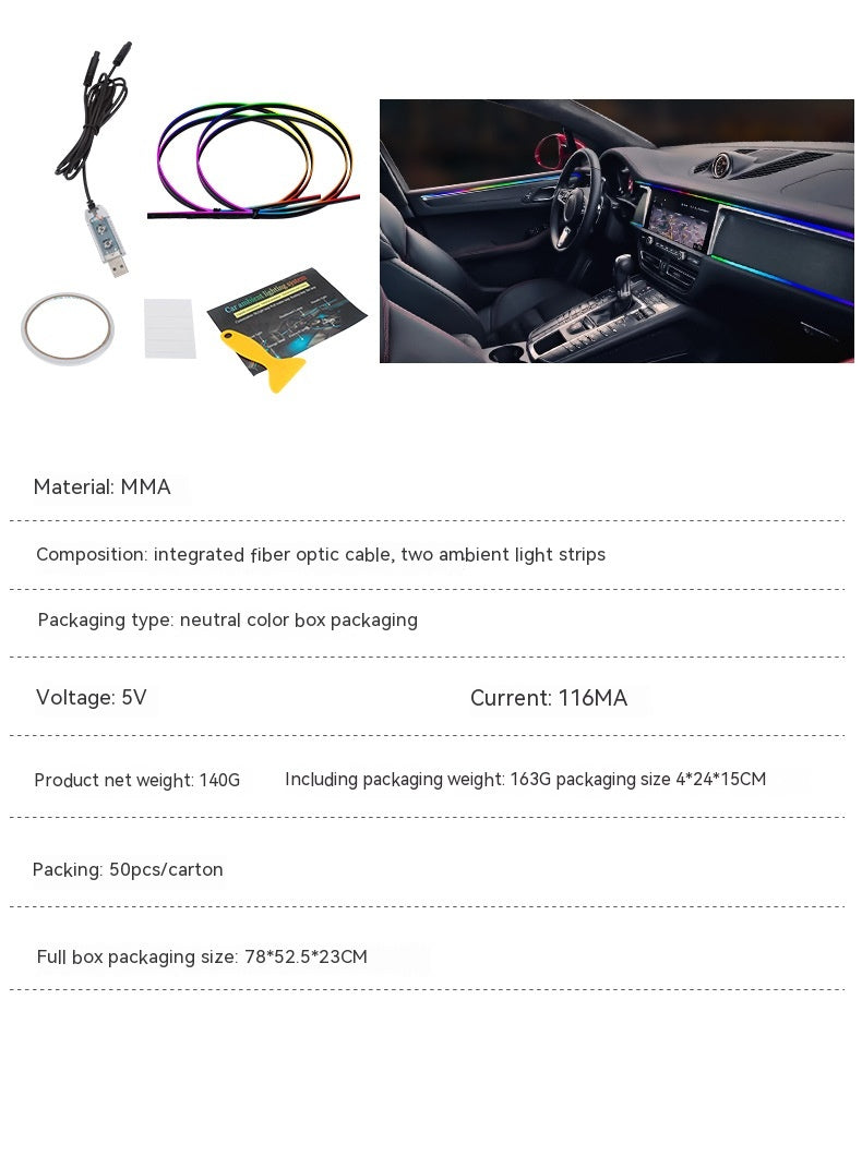 Car Atmosphere LED Light Bar - Hidden Interior Ambient Lighting