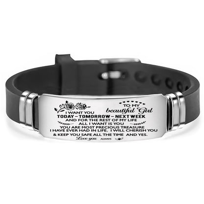 To My Son Daughter Mom Wife Girlfriend Bracelet Wristband
