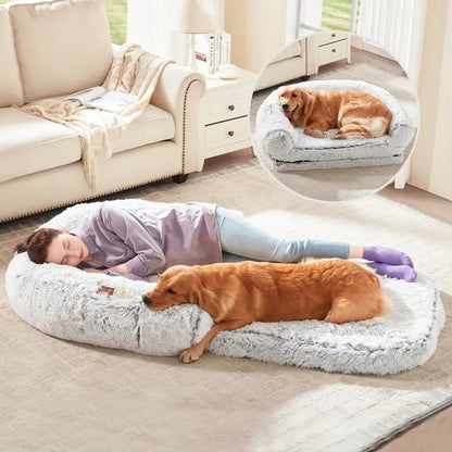 Human Dog Bed – 71"x43"x12" Foldable Plush Orthopedic Bed for People & Pets