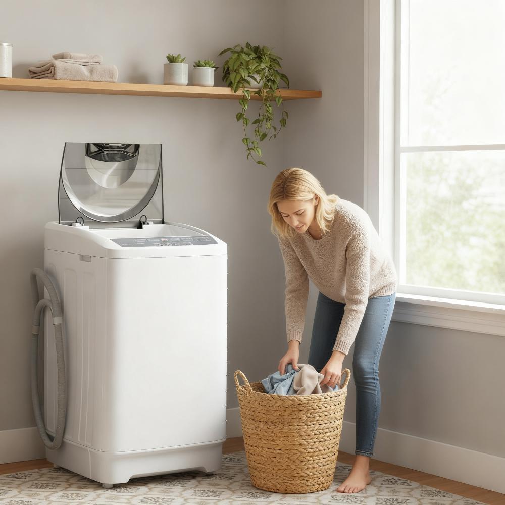 Compact Portable Washing Machine (1.3 cu.ft, 9.9 lbs Capacity)