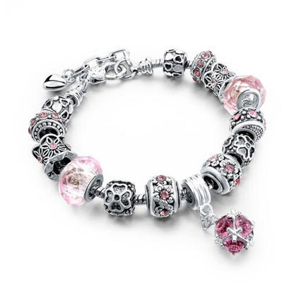 Crystal Beads Bracelets & Bangles Snake Chain Charm Bracelet