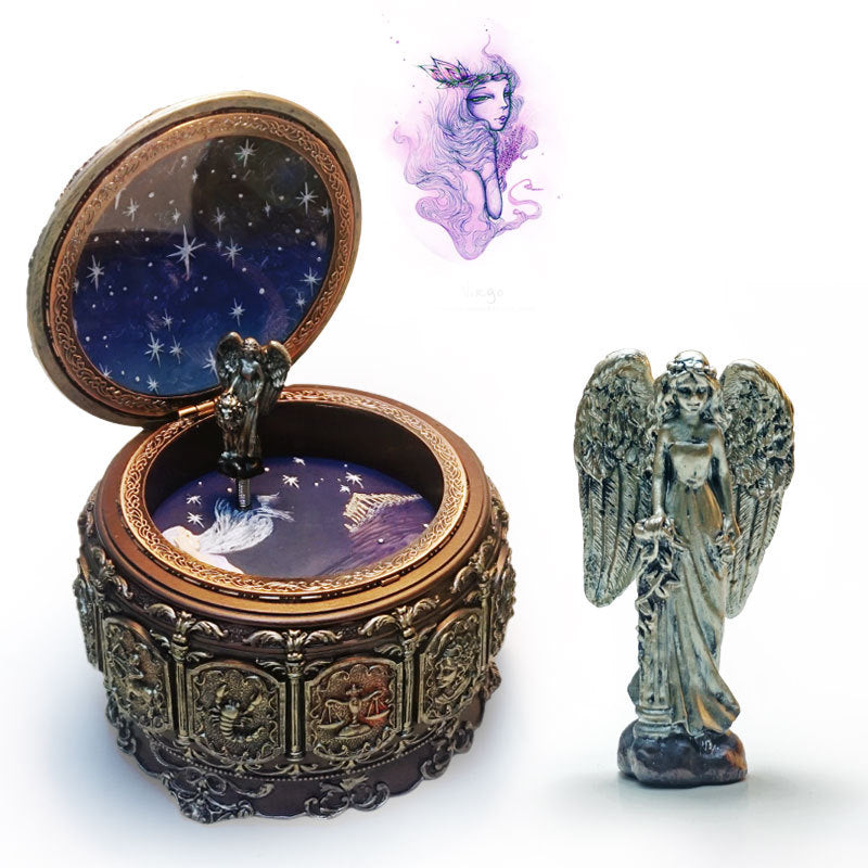 Twelve Constellation Resin Music Box – Zodiac-Themed Decorative Gift