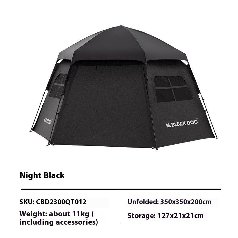 Hexagonal Pop-Up Camping Tent - Automatic Quick-Open Tent for 6-8 People