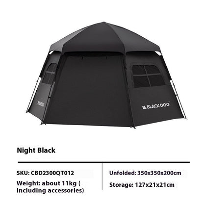 Hexagonal Pop-Up Camping Tent - Automatic Quick-Open Tent for 6-8 People