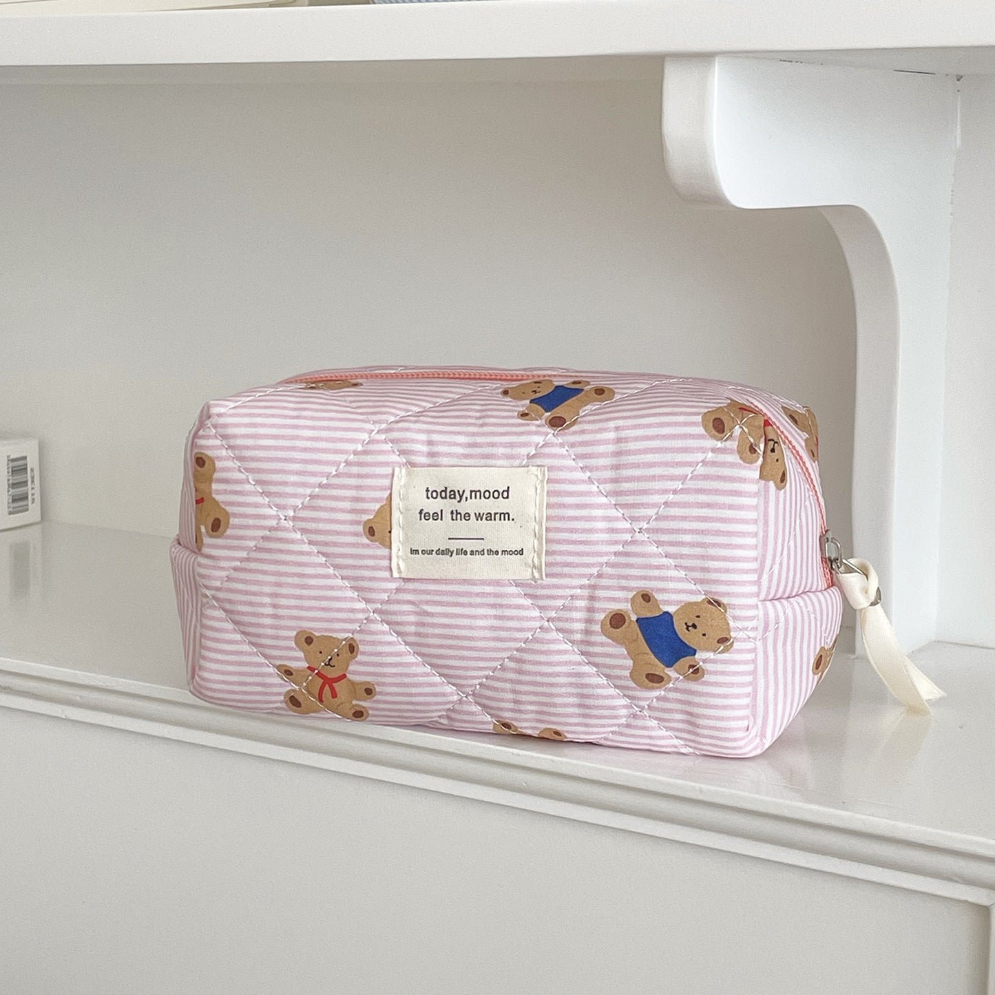 New Striped Bear Makeup Cosmetic Bag