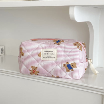 New Striped Bear Makeup Cosmetic Bag