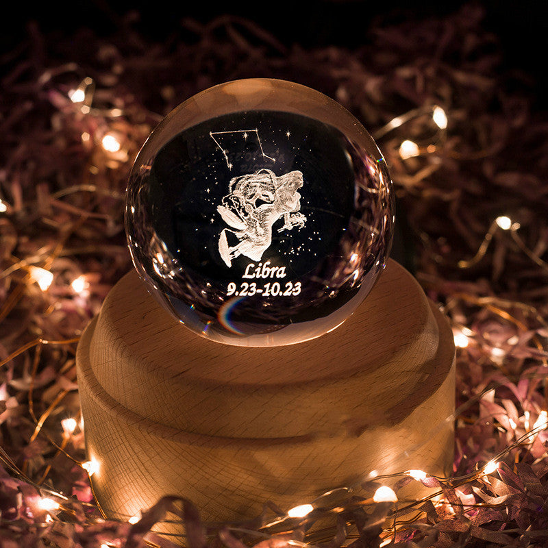 Constellation Crystal Ball Music Box - Zodiac Themed Gift