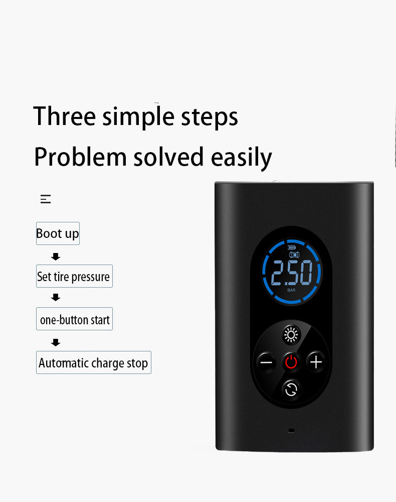 Smart Wireless Tire Inflator - Portable Rechargeable Air Pump for Cars, Bikes & Emergencies