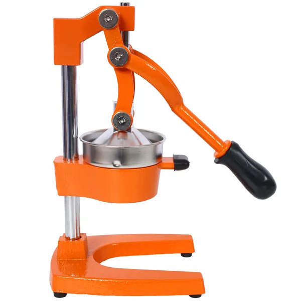Cast Iron Citrus Juicer , Extra-Large Commercial Grade Manual Hand Press , Heavy Duty Countertop Squeezer For Fresh Orange Juice ,orange Color