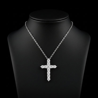 Faith Diamond Pendant Necklace Set - Luxury Moissanite Silver Jewelry for Women
