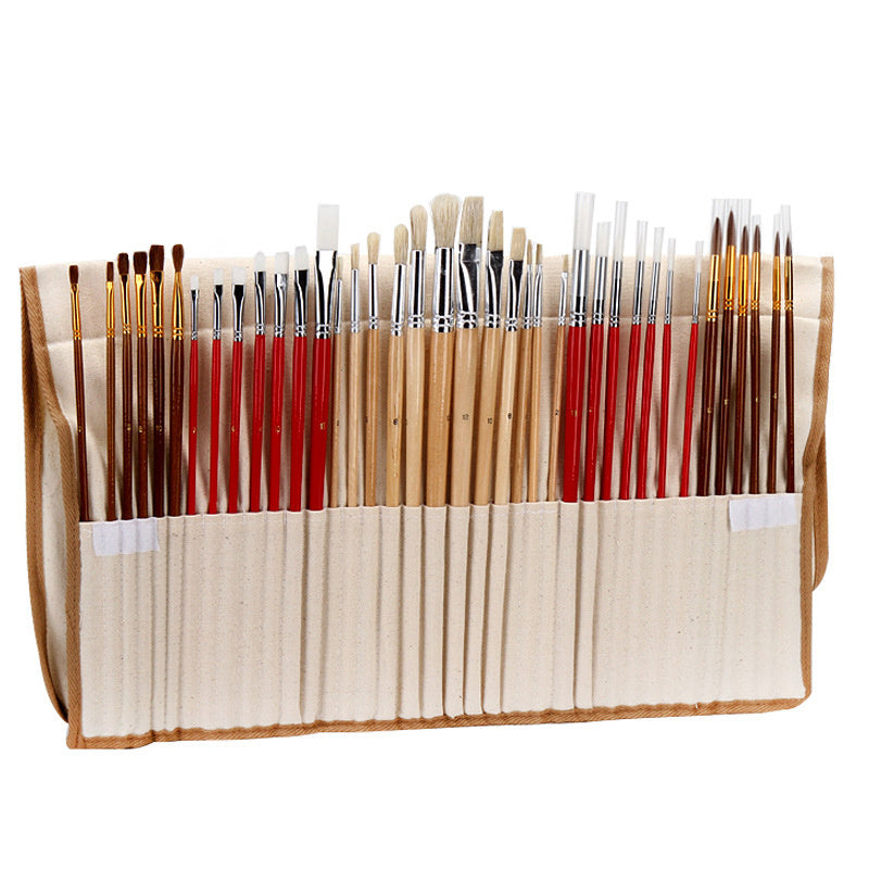 Paint Brush Set,38 Pcs/Set Paint Brushes with Canvas Bag