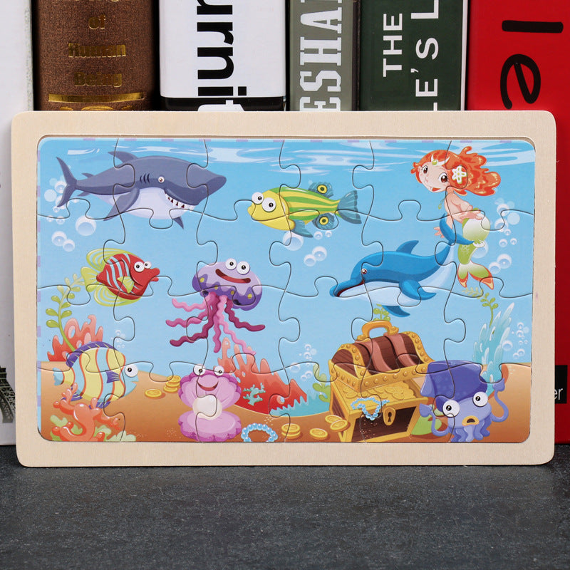 80-Piece Wooden Animal Puzzle - Educational Toy for Kids