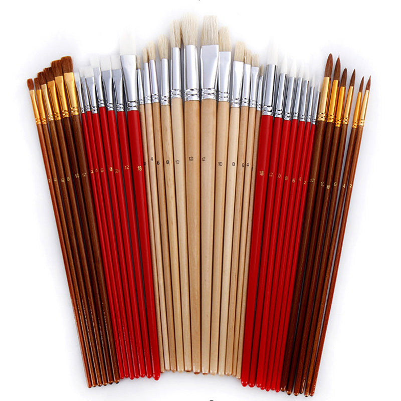 Paint Brush Set,38 Pcs/Set Paint Brushes with Canvas Bag