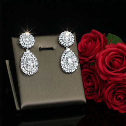Zircon Botanical Jewelry Set – Necklace, Bracelet, Ring & Earrings