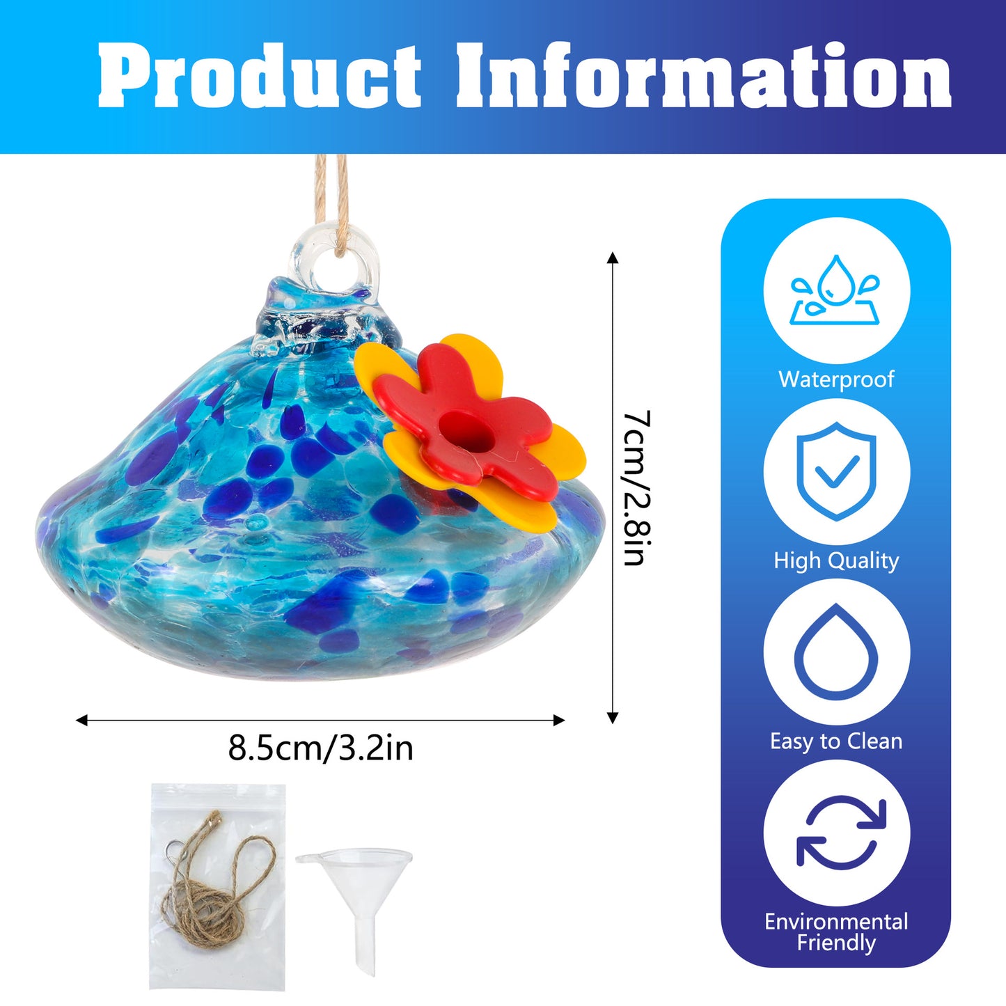 Handcrafted Glass Bird Feeder – Decorative Outdoor Garden Feeder