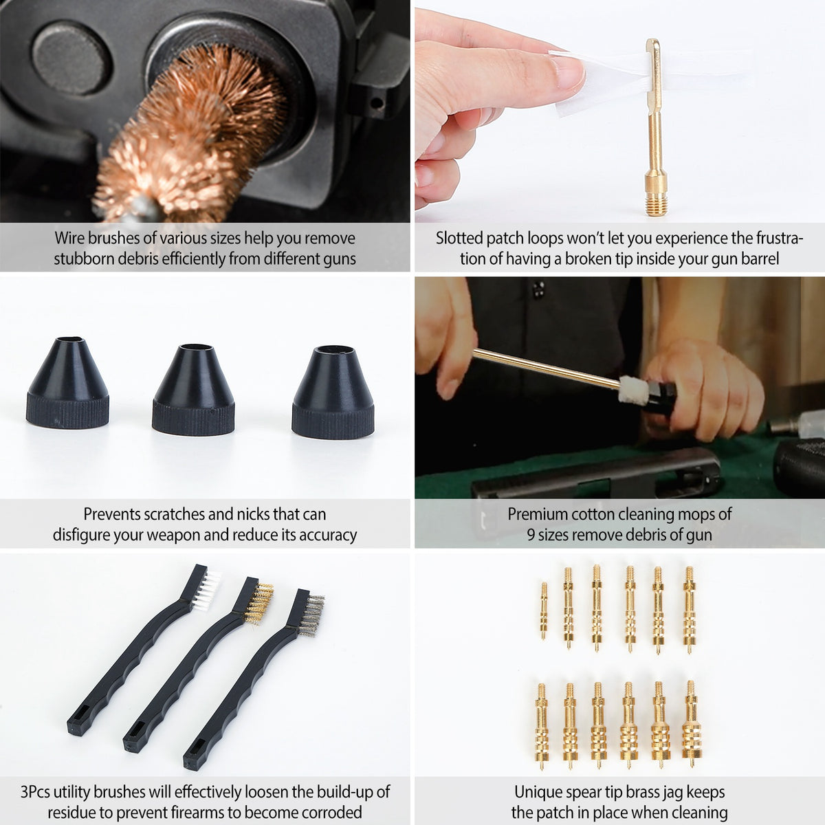 Universal Gun Cleaning Kit - Complete 100+ Piece Set with Case for Rifles, Pistols & Shotguns