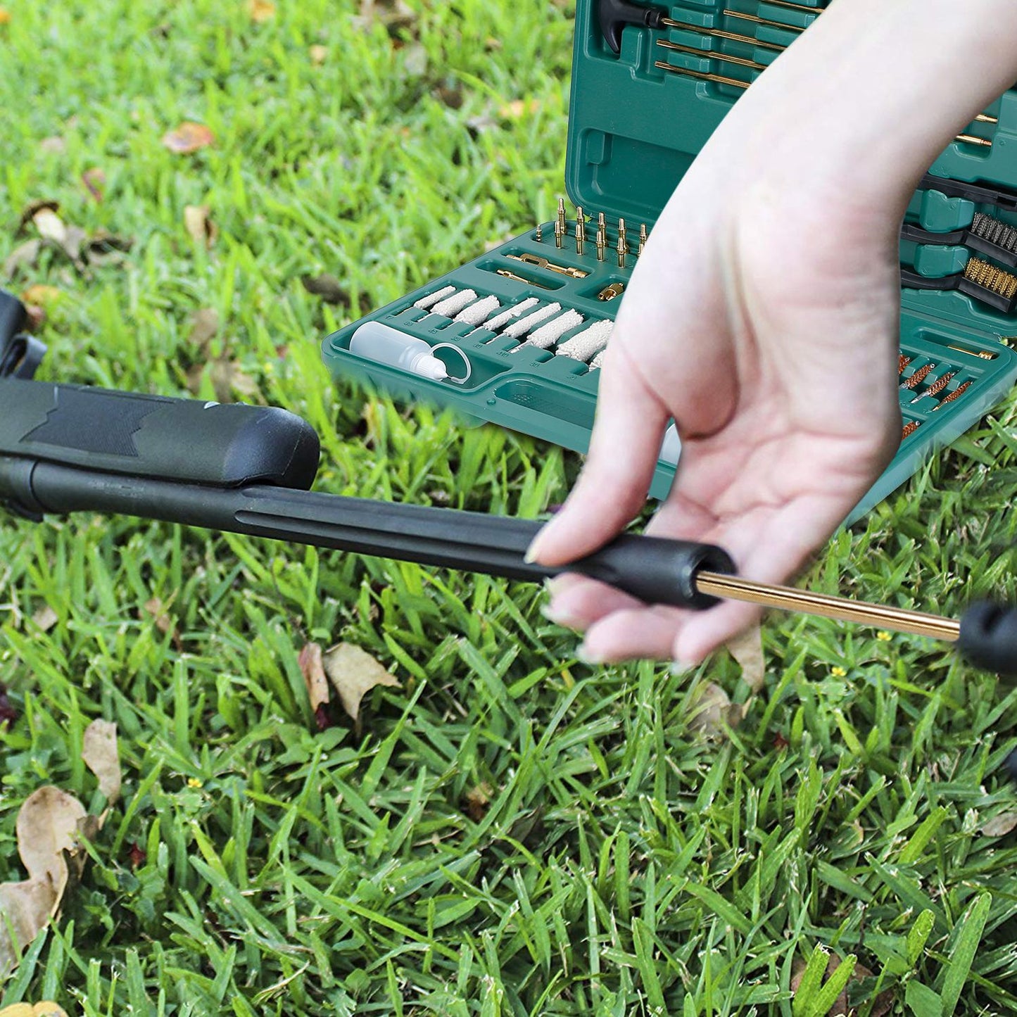 Universal Gun Cleaning Kit - Complete 100+ Piece Set with Case for Rifles, Pistols & Shotguns