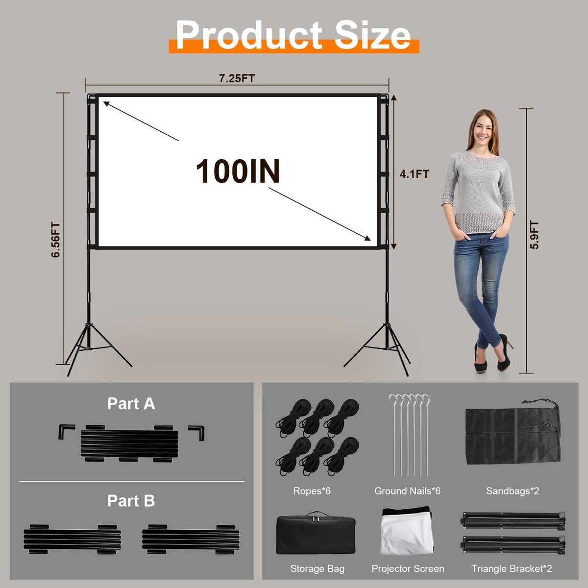 Projector Screen With Stand