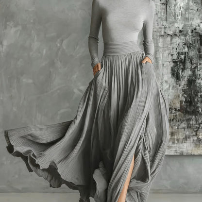 Vintage-Inspired Midi Dress – Tailored Slim Fit for Women