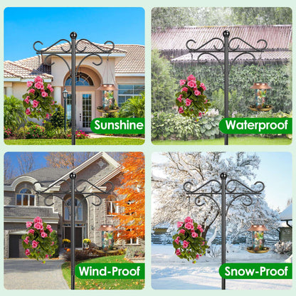 2-Pack Heavy Duty Double Shepherd's Hook — Bird Feeder & Garden Hanging Pole
