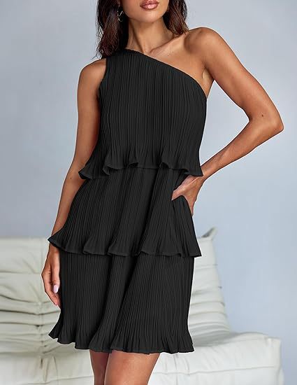 Off-Shoulder Layered Hem Dress