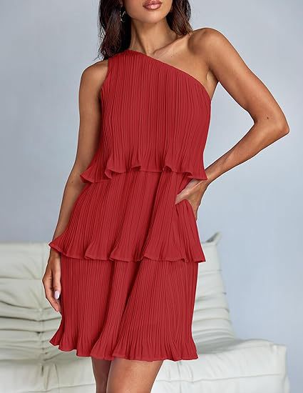Off-Shoulder Layered Hem Dress