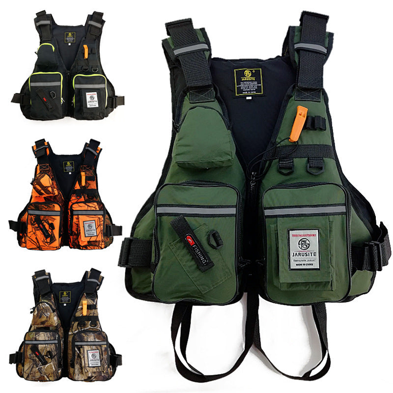 Multifunctional Fishing Life Vest – 16-Pocket Oxford Cloth Safety Jacket