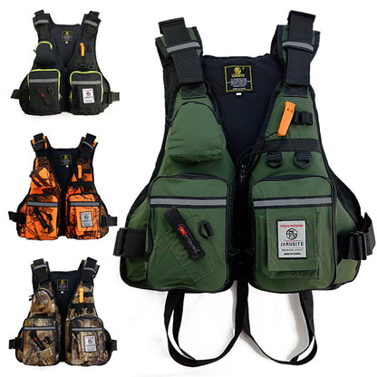 Multifunctional Fishing Life Vest – 16-Pocket Oxford Cloth Safety Jacket