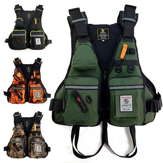 Multifunctional Fishing Life Vest – 16-Pocket Oxford Cloth Safety Jacket