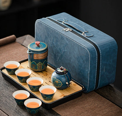Tea Set Suit Ceramic One Pot Four Cups Gift Box