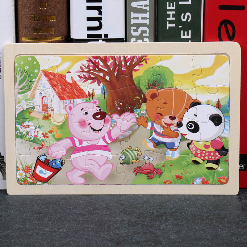 80-Piece Wooden Animal Puzzle - Educational Toy for Kids