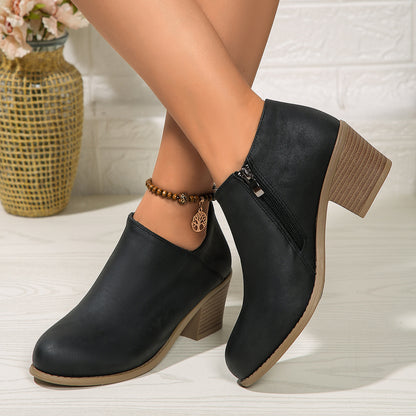 Side-Zip Ankle Boots – Women's Stylish Short Boots