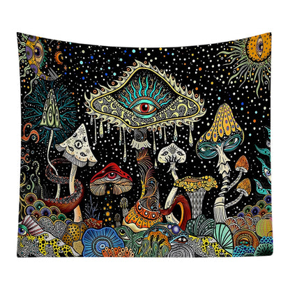 Polyester Skull Mushroom Tapestry Bedroom Atmosphere