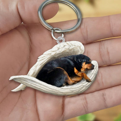 Angel 🪽 wings covering are sleeping bestie fur buddies memories Keychain
