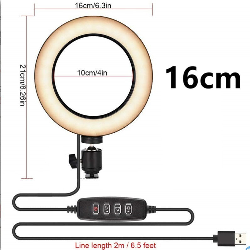 Adjustable phone stand for live streaming with LED ring light for improved visibility during broadcasts