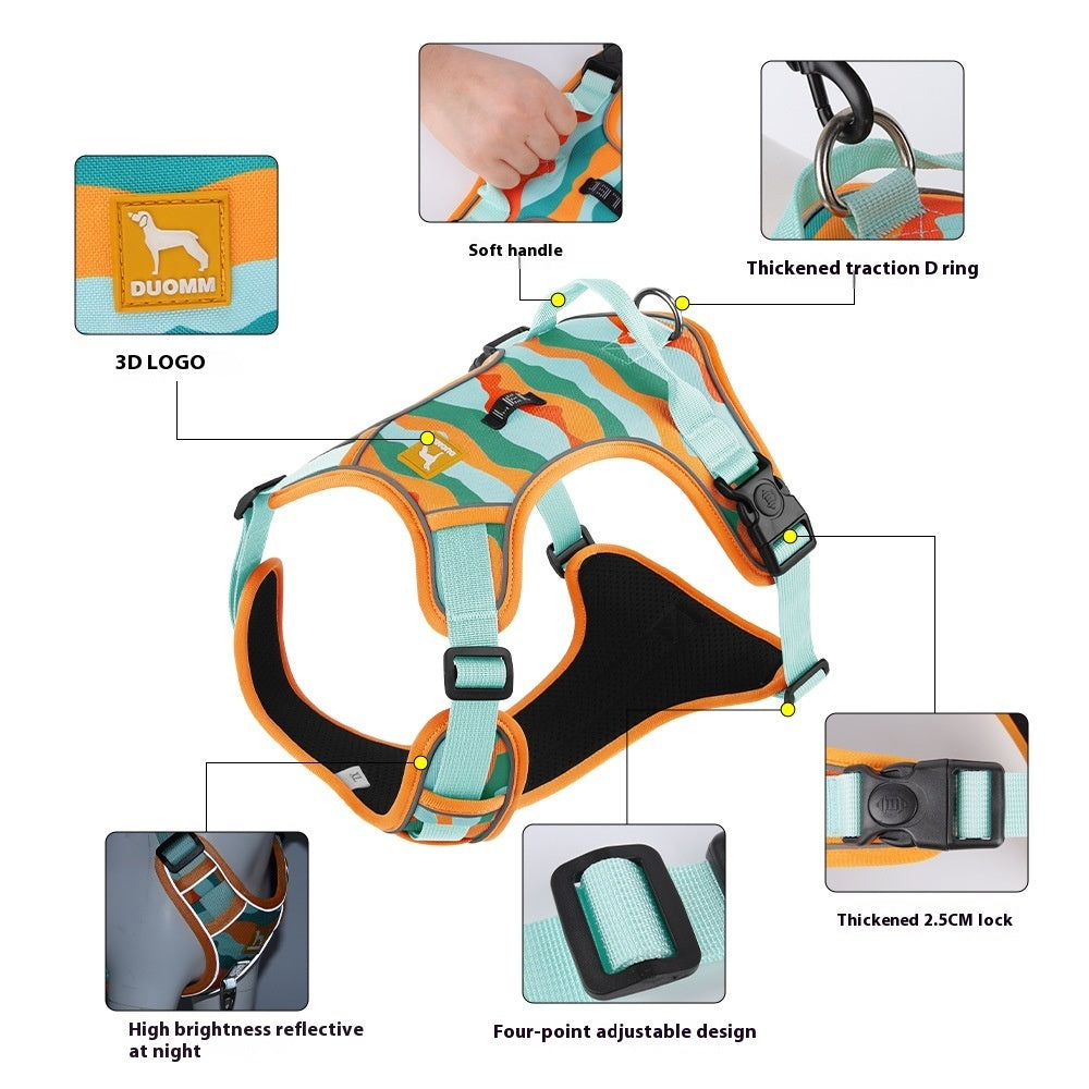 Reflective Dog Leash & Chest Harness Set – Durable Commuter Walking Set