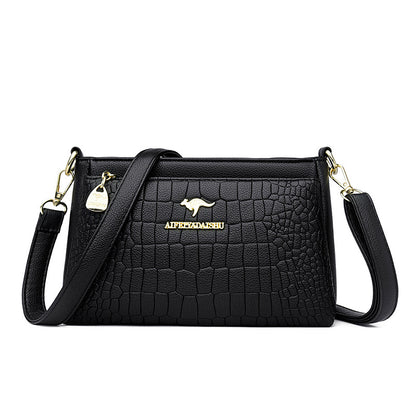 Sheila Merchandise black textured purse for every occasion with adjustable strap and gold accents