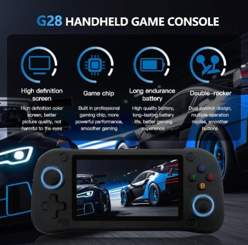 G28 Handheld Retro Gaming Console – 64GB, PSP/PS1/N64, 4.3" HD Screen