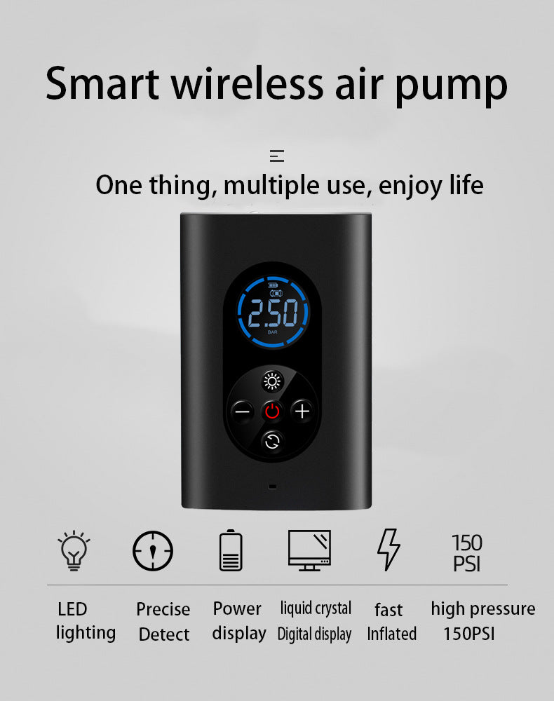 Smart Wireless Tire Inflator - Portable Rechargeable Air Pump for Cars, Bikes & Emergencies