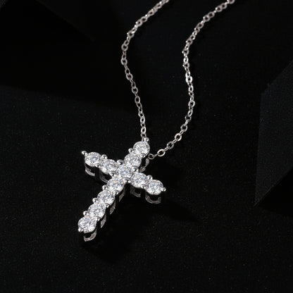 Faith Diamond Pendant Necklace Set - Luxury Moissanite Silver Jewelry for Women
