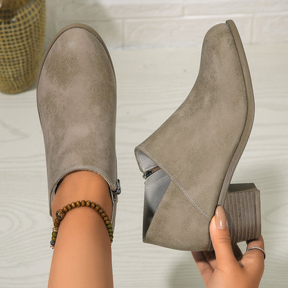 Side-Zip Ankle Boots – Women's Stylish Short Boots