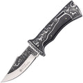 Tactical Folding Pocket Knife - 7CR17 Steel Blade with Wood Handle for Outdoor & Survival