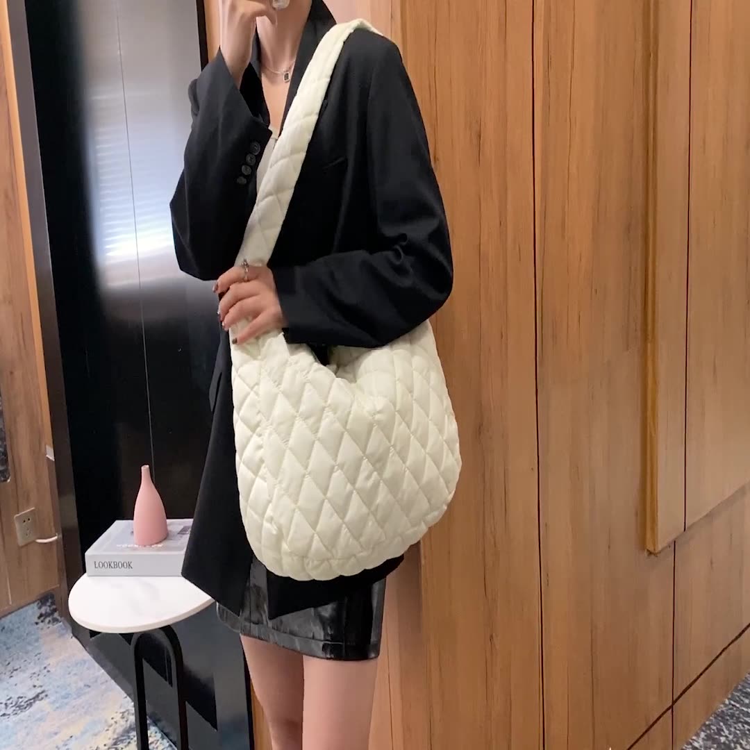 Women's Large Nylon Tote Shoulder Bag – Soft Shell Everyday Shopper